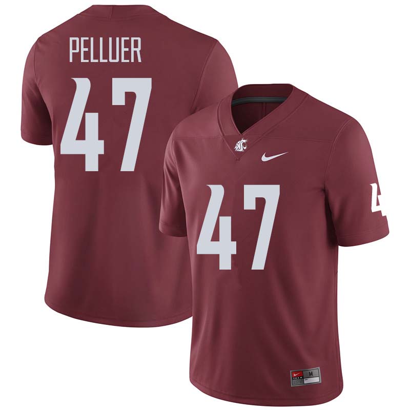 Washington State Cougars #47 Peyton Pelluer College Football Jerseys Sale-Crimson